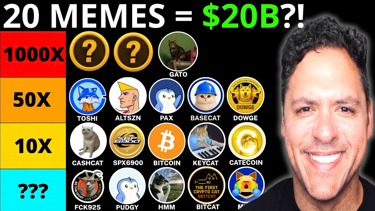 CRYPTO ABOUT TO CRASH?! I RANK 25 MEME COINS TO BUY NOW BEFORE THEY EXPLODE 1000X?!