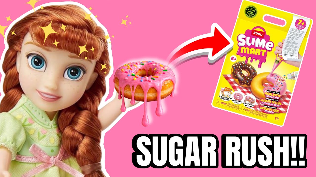 Elsa & Anna’s Sugar Rush! 🍩 SlimeMart Donut Disaster