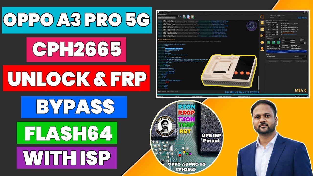 OPPO A3 PRO 5G CPH2665 UNLOCK & FRP BYPASS FLASH64 WITH ISP