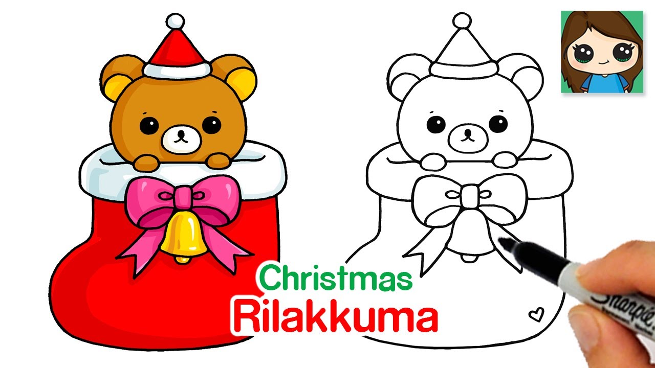 How to Draw a Christmas Stocking Easy | Rilakkuma