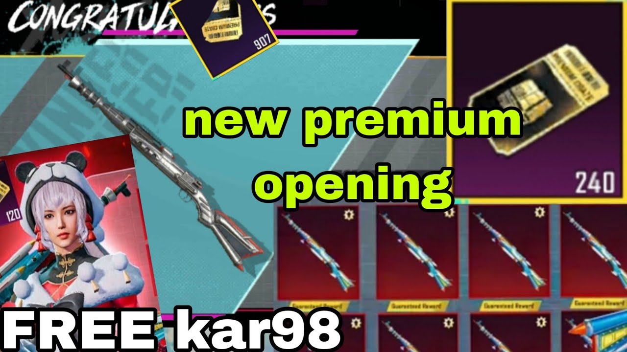 new premium crate opening pubg mobile | 240 FREE premium opening | new Kar98
