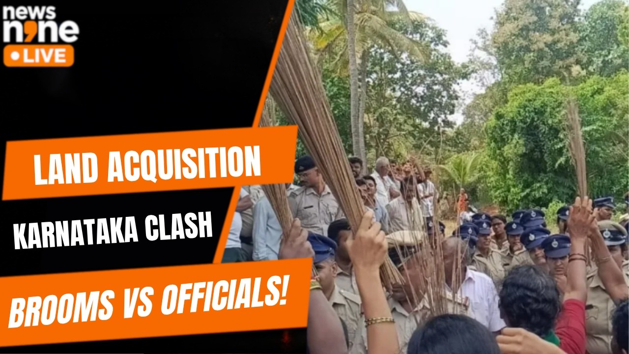 Karnataka Land Survey Sparks Clash: Women Farmers Attack Officials With Brooms In Bidadi | News9