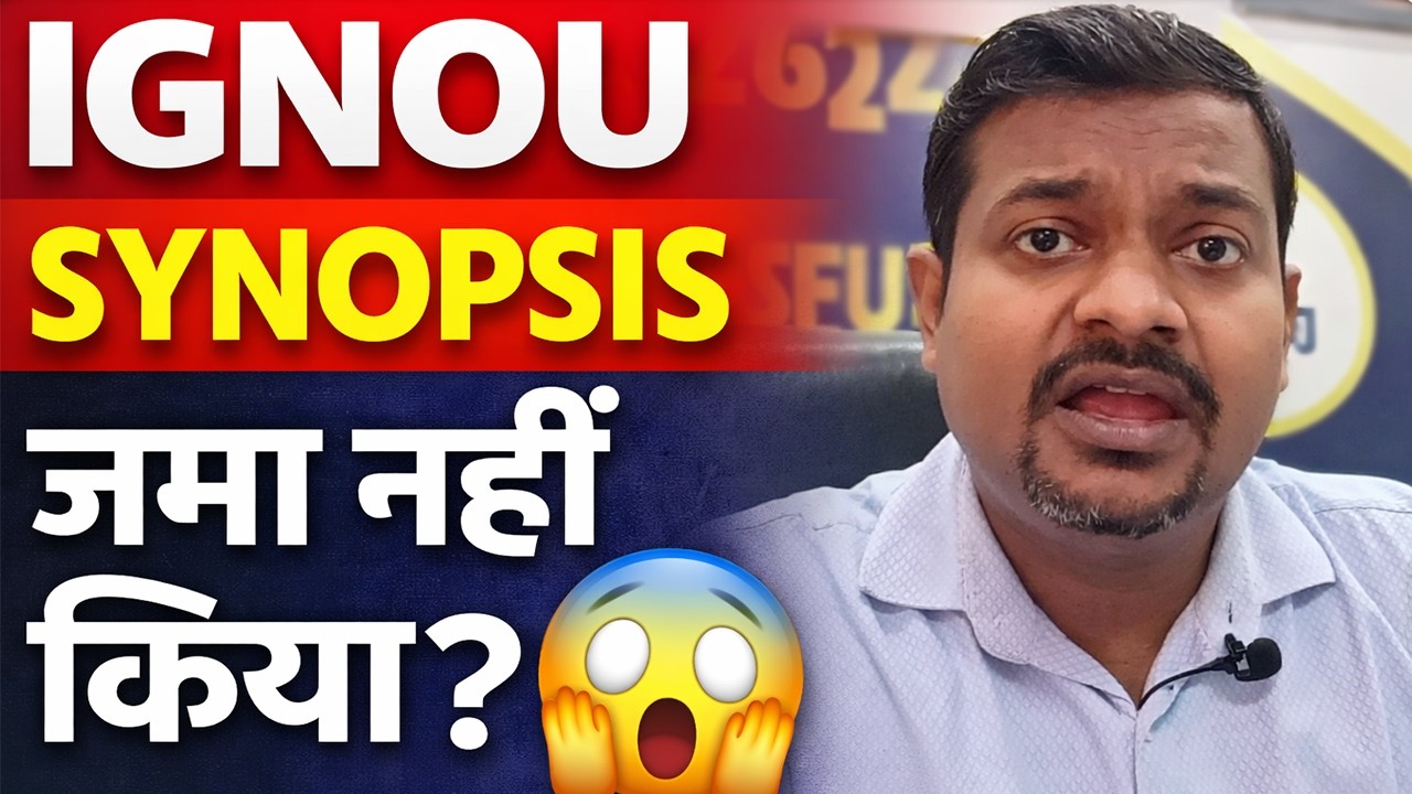 Didn't submit IGNOU Synopsis? What to do now #ignouproject #ignouassignment