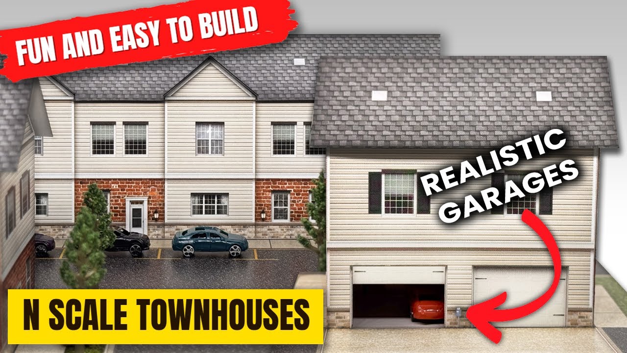 N Scale Photo Real Townhouse Diorama Model Building Tutorial/Features Car display and storage!