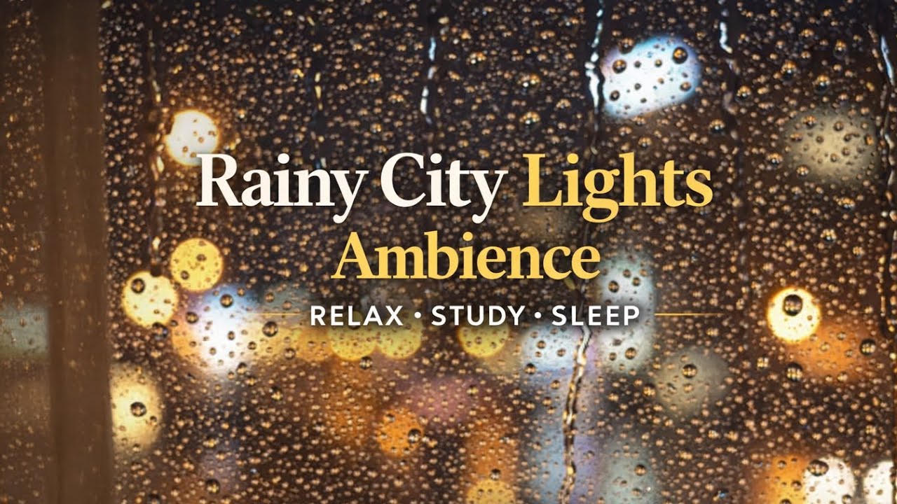Rainy City Lights Ambience | Relaxing Rain Sounds for Study, Sleep & Focus