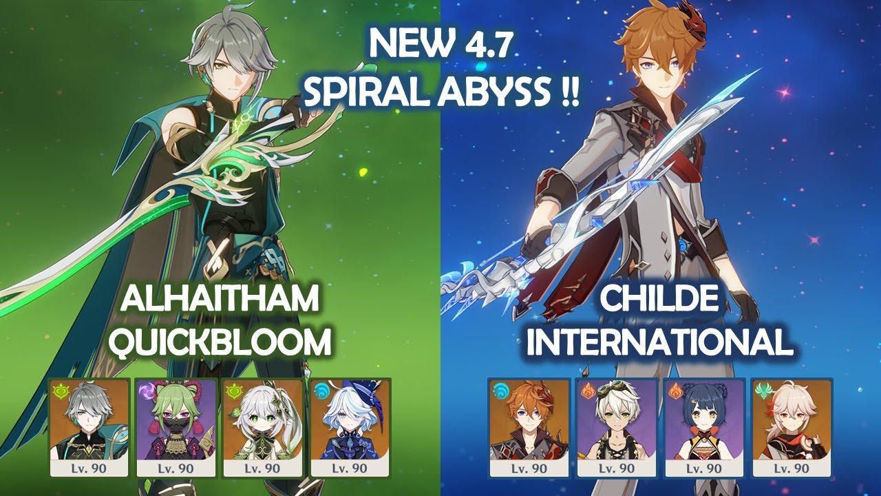 NEW 4.7 Spiral Abyss!! Alhaitham Quickbloom & Childe International - Genshin Impact