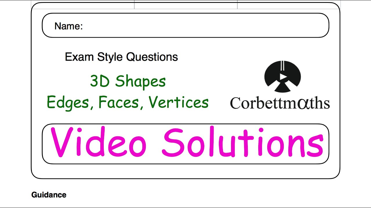 3D Shapes Answers - Corbettmaths
