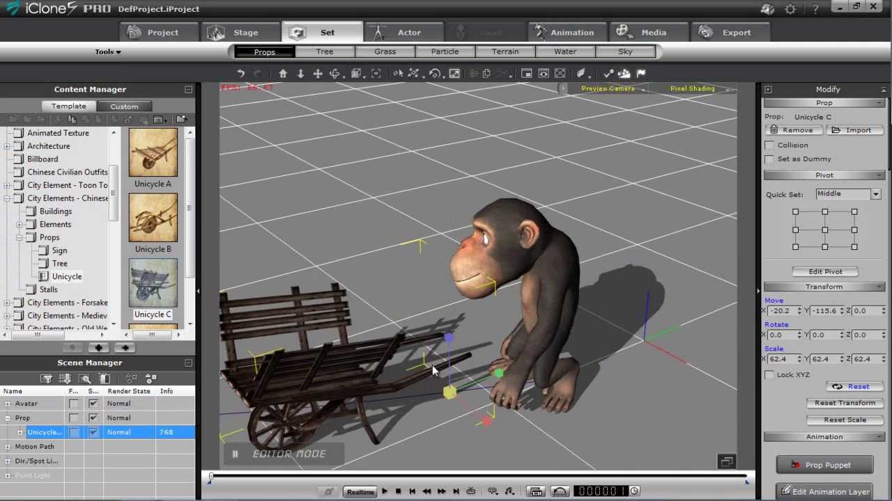 iClone 5 Tutorial - Human IK & Path Constraint in MotionPlus