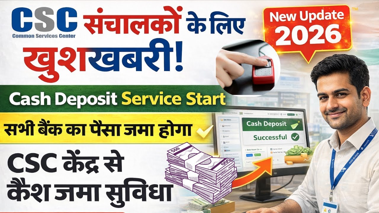 CSC New Update 2026 | All bank money will be deposited through CSC | Activate CSC Cash Deposit Se...