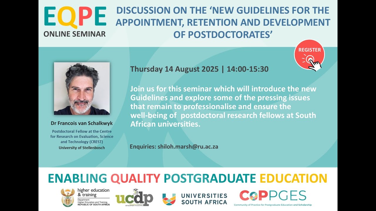 Discussion on the 'New Guidelines for the Appointment, Retention and Development of Postdoctorates'