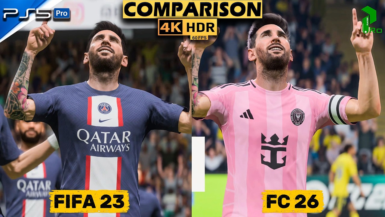 PS5 4K: Comparing FIFA 23 VS FC 26 (Physics & Face Scans)  #fifa23 #fc26 #comparison #4k #ps5 #fyp