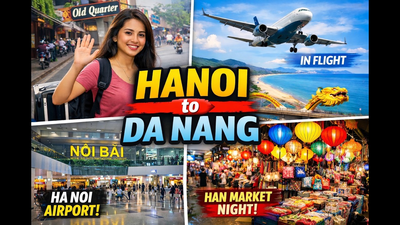 Hanoi to Da Nang Travel Day ✈️ Hotel Check-in, Han Market Shopping & Vietnam Night Market! 🇻🇳