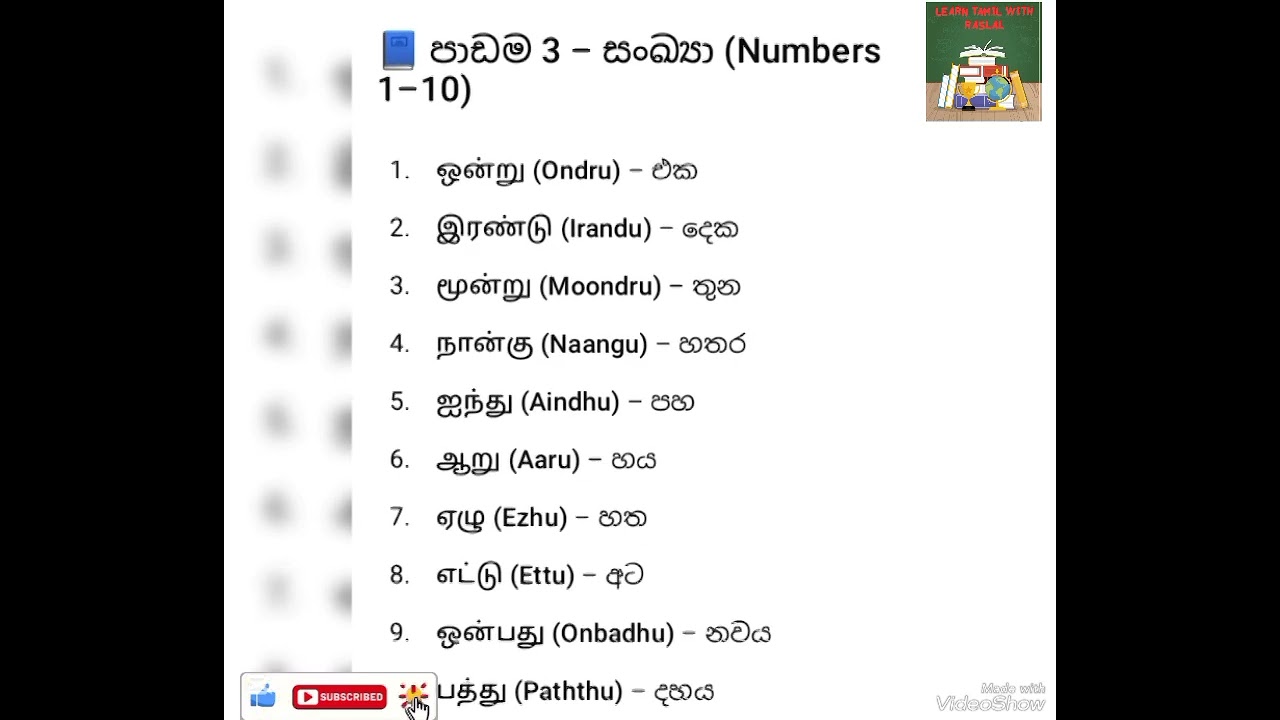 මෙන්න දෙමළ වචන..... යන එන ගමන්.
