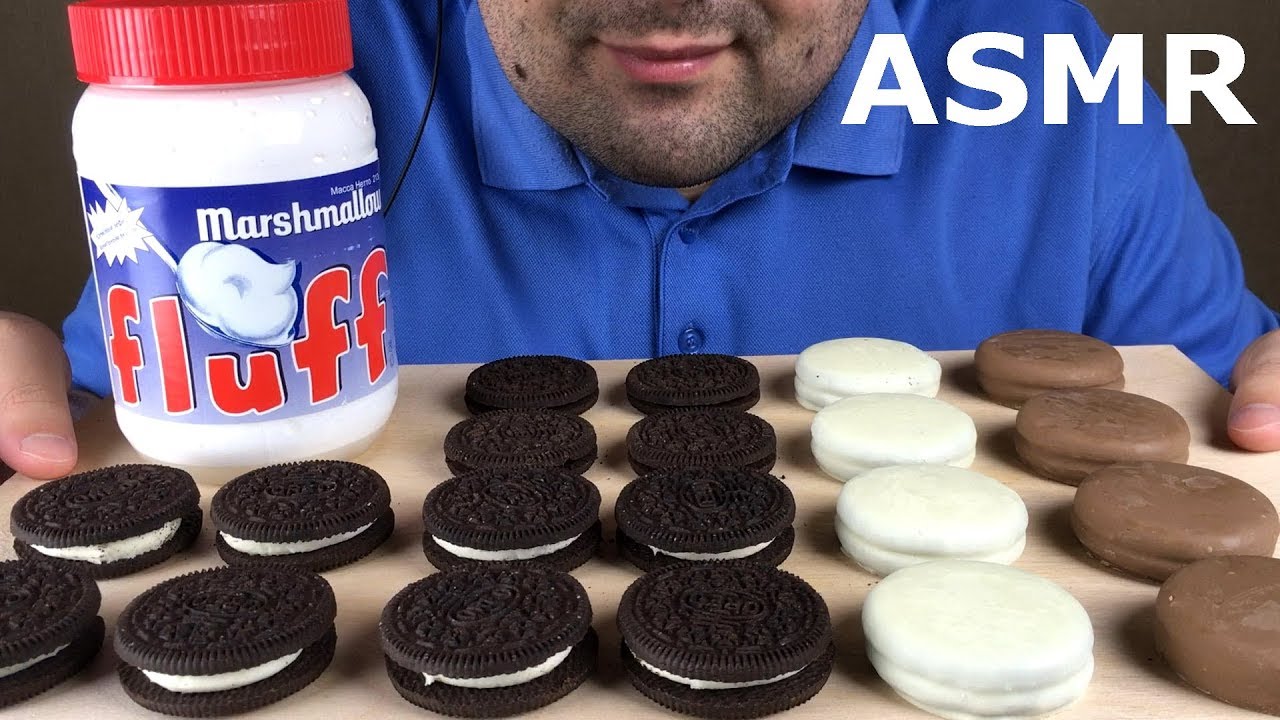 ASMR OREO & MARSHMALLOW FLUFF (Crunchy Eating Sounds) Mukbang *NO TALKING* | Russian ASMR