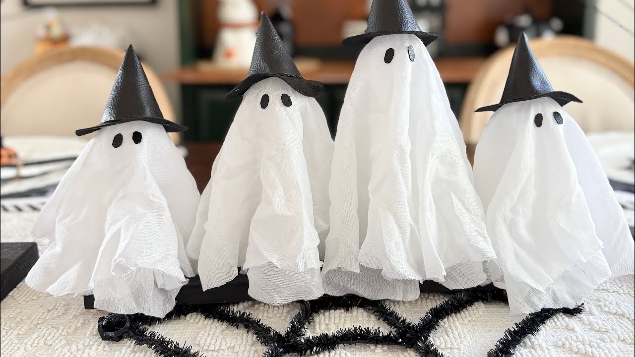 DIY Ghost centerpiece for Halloween!! #halloweendecor #diyhalloweendecor 