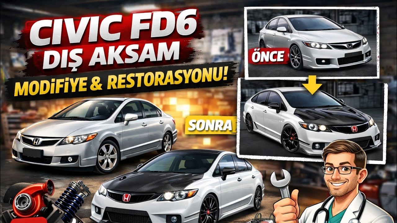 Civic Fd6 Araç Modifiye, Boyama, Dış Aksam Yenileme Part-1/(8th Civic Body & Paint Renovation DIY)