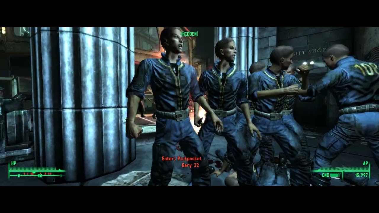 Fallout 3 - Colonel Autumn and his bodyguards are surprisingly hard for NPCs to beat.