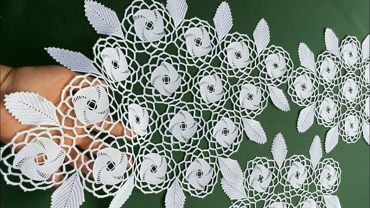 Tutorial Crochet Pattern & Border For Crochet Tablecloth, Table runner Free Size🧶 New Crochet Design