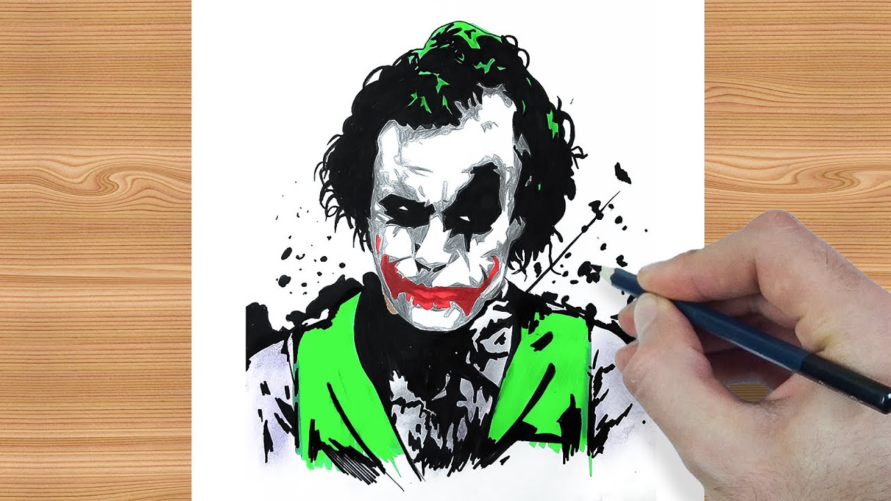 How To Draw Joker Drawing with Colored Pencils - Pencil Colour Drawing