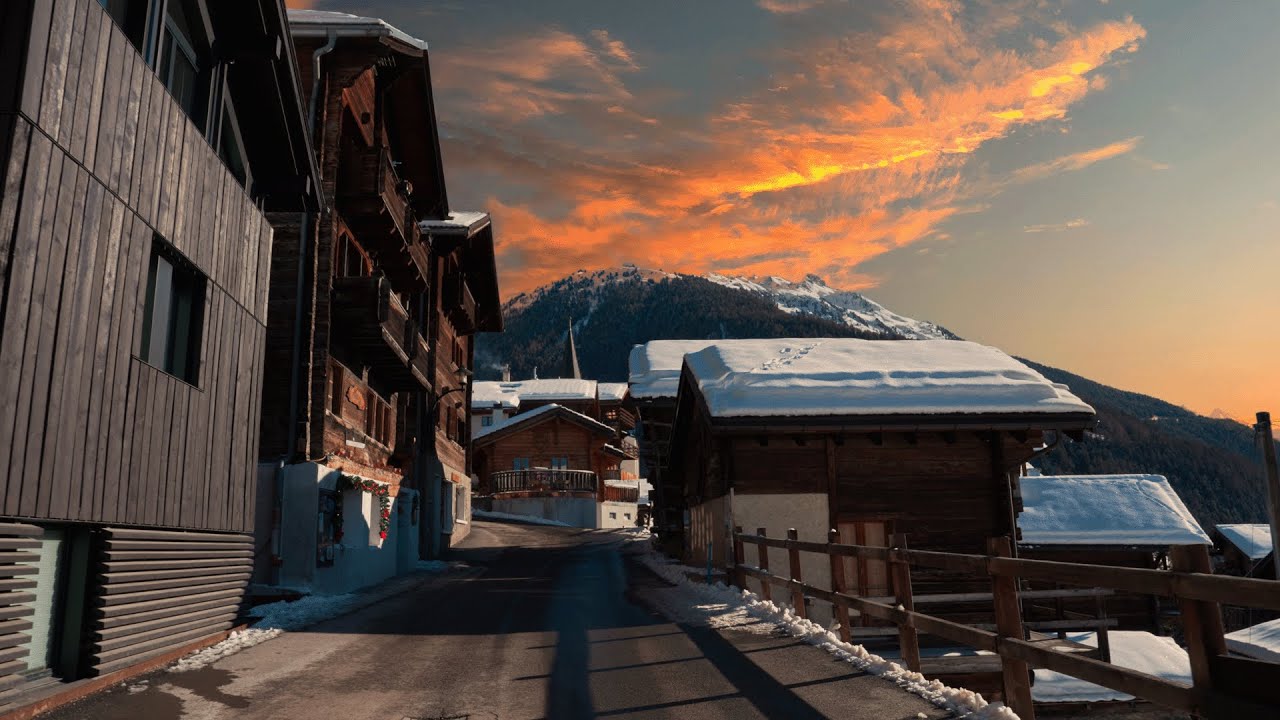 Chandolin, Switzerland 🇨🇭 Walking tour - Winter paradise on Earth - 4K