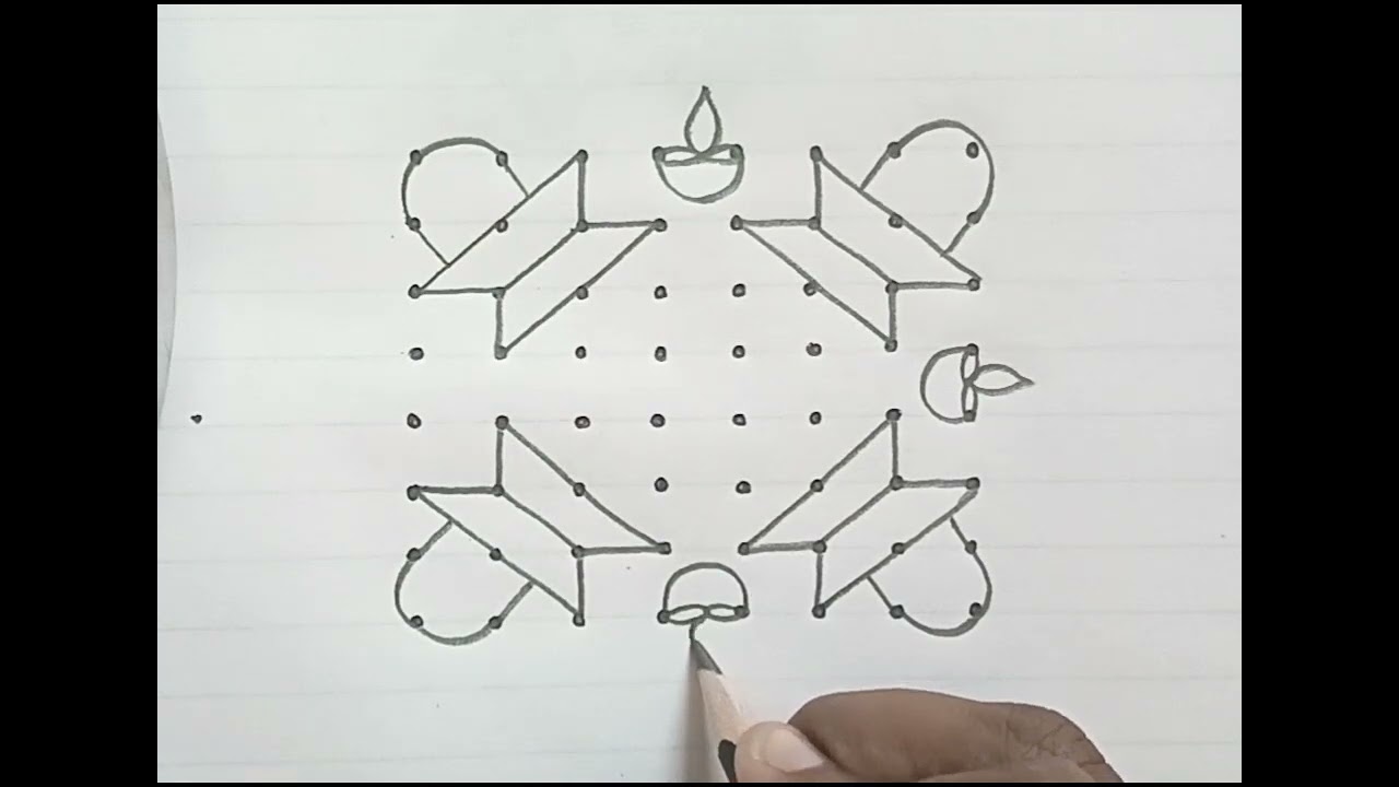 8*8 dots Rangoli design.Happy Mahashivratri (ಮಹಾ ಶಿವರಾತ್ರಿಯ ಶುಭಾಶಯಗಳು )