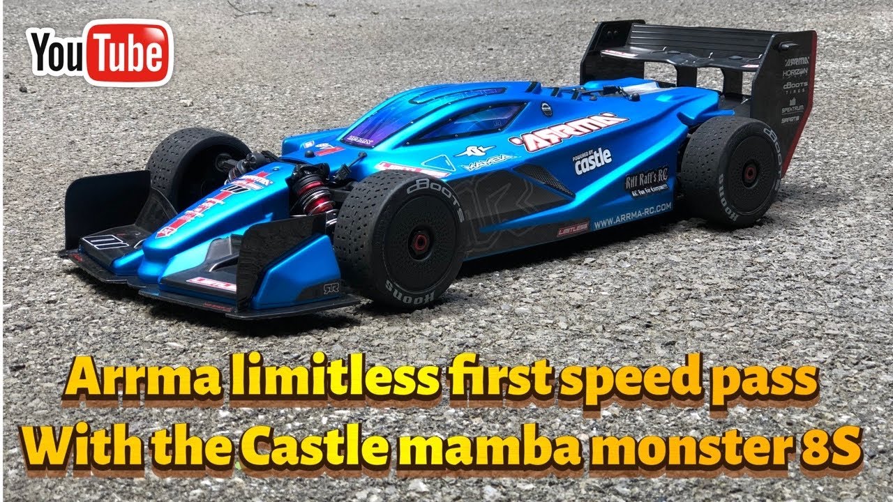 Arrma Limitless First speed pass with the castle mamba monster 8S 1717 1650kv setup. ￼