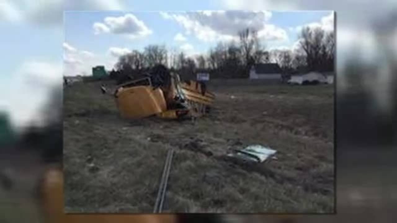 Spilled drink leads to school bus rollover crash