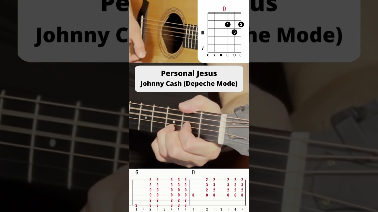 Personal Jesus - Johnny Cash (Depeche Mode) #gitarrenunterricht #gitarrentutorial #guitarlesson