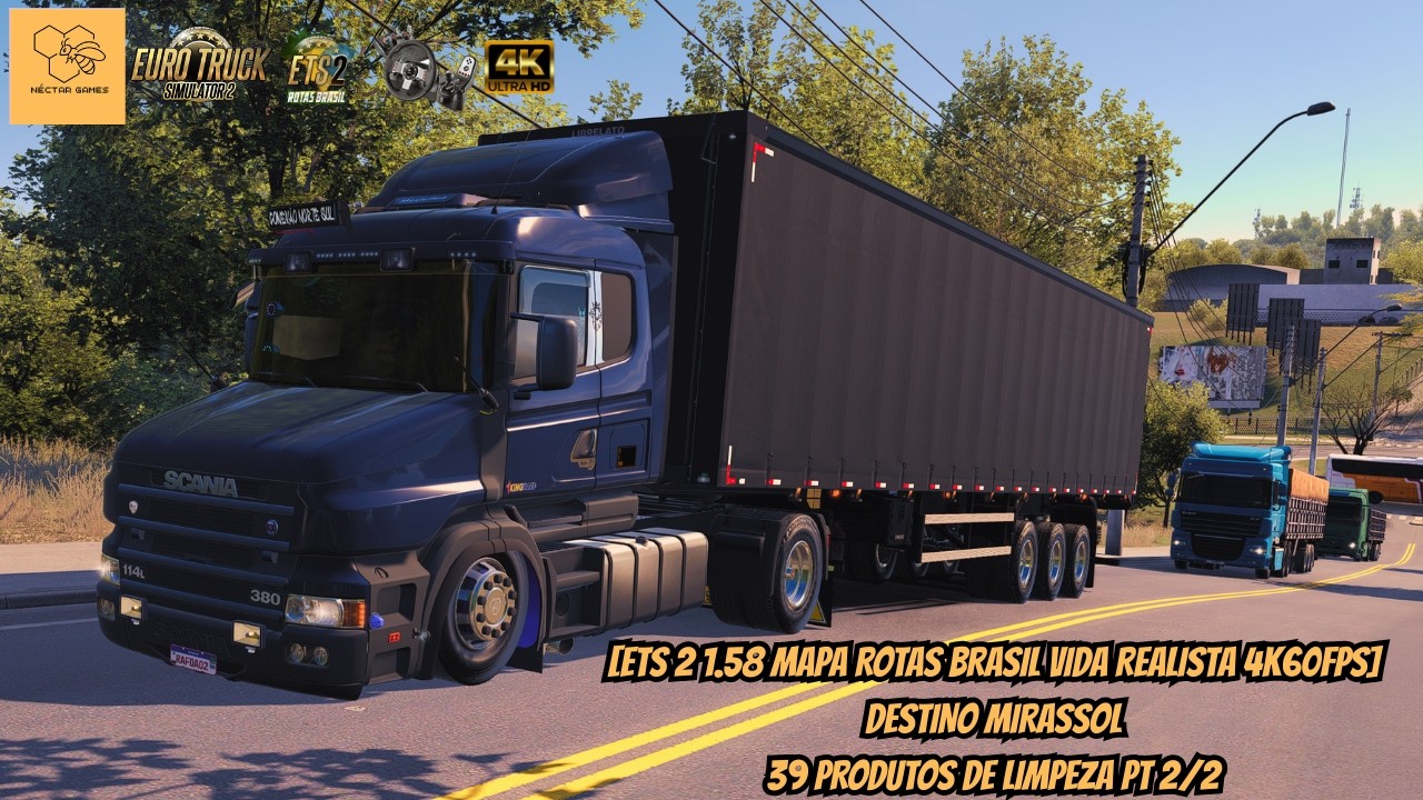[ETS 2 1.58 MAPA ROTAS BRASIL VIDA REALISTA 4k60FPS] DESTINO MIRASSOL 39 PRODUTOS DE LIMPEZA PT 2/2