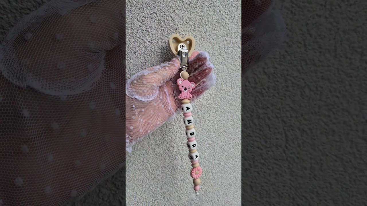 catenella portaciuccio personalizzato in silicone con nome