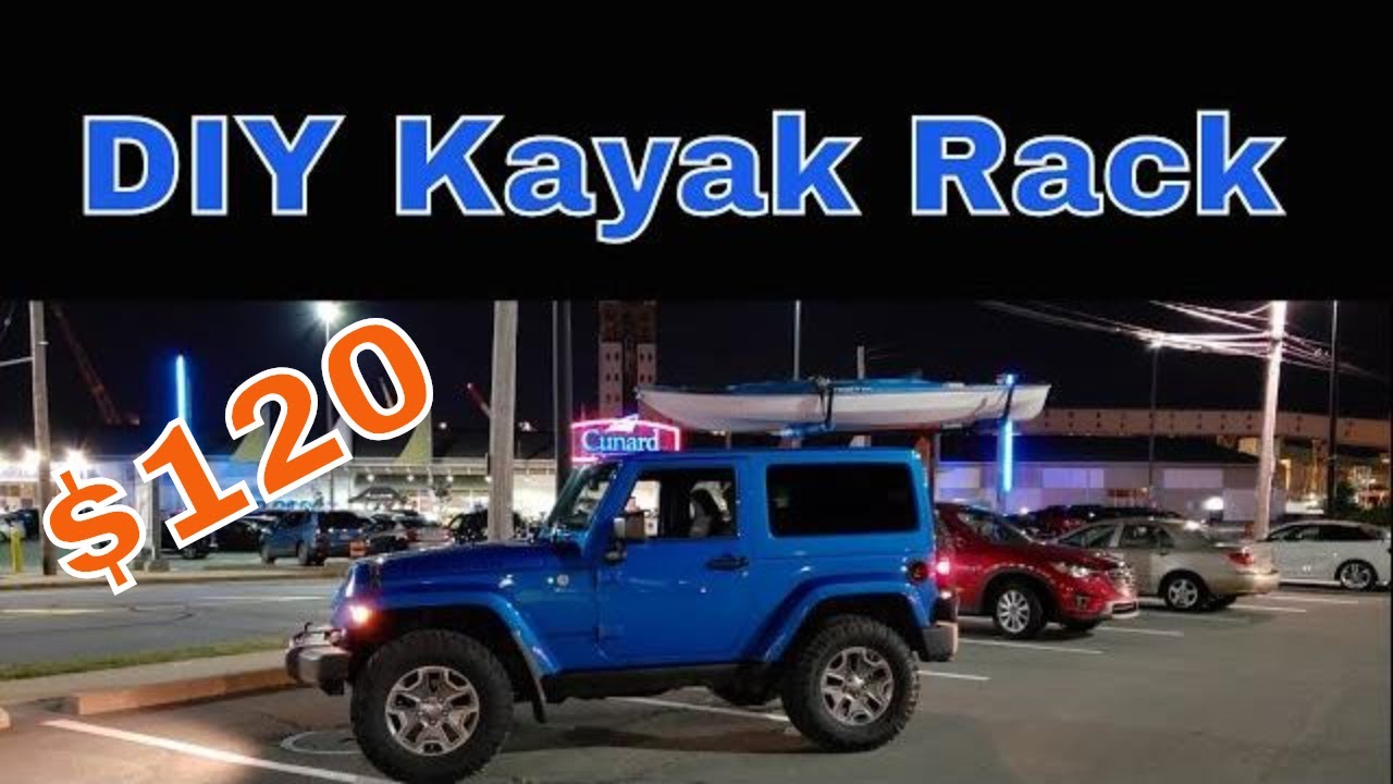 DIY hitch mounted Kayak rack for a Jeep ($120) How to tie down a kayak on a jeep