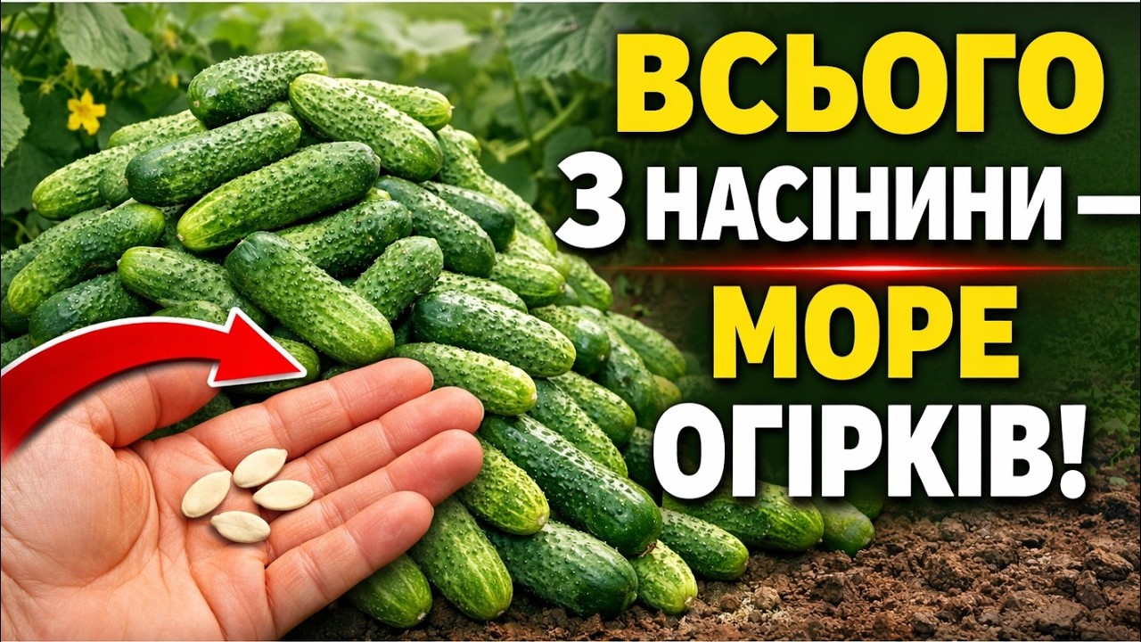 Посадив ЛИШЕ 3 НАСІНИНИ — і просто завалило огірками! 🥒 Секретний метод для величезного врожаю!