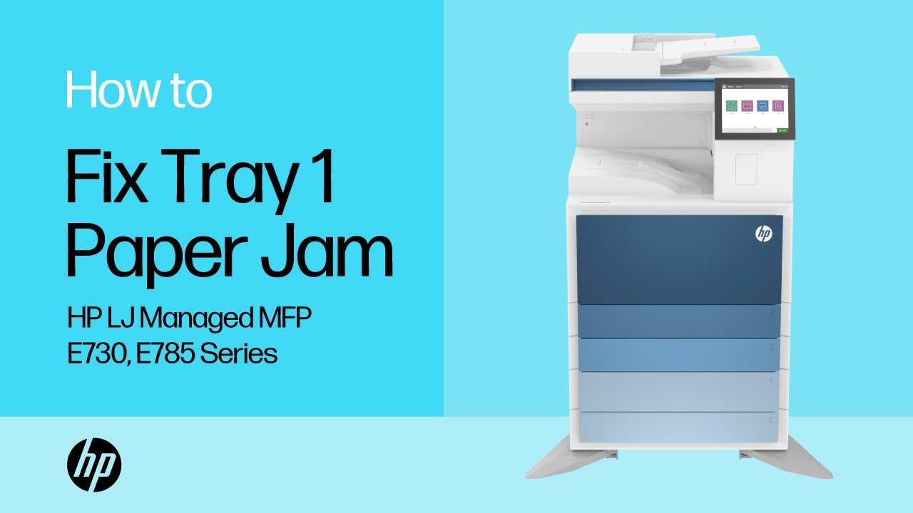 Clear a 13.A1 Tray 1 Paper Jam | HP LJ Managed MFP E730 and E785 Series | HP Support