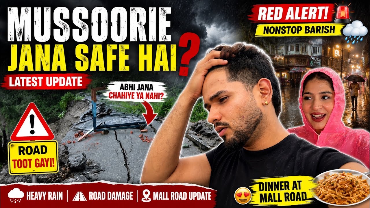 Hum gaye red alert me ghumne🚨‼️aaj toh halat kharab ho gyi😵&zwj;💫 #mussoorie #mussoorieweather 