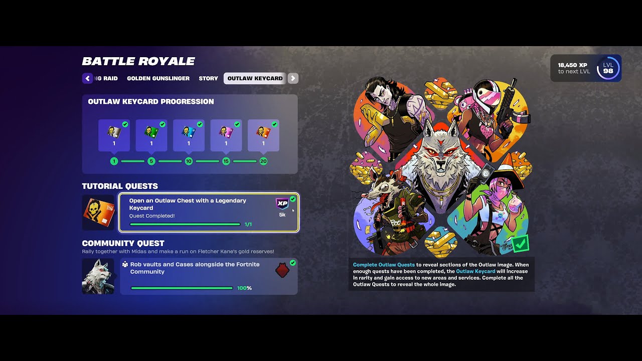 Complete The Outlaw Key Card