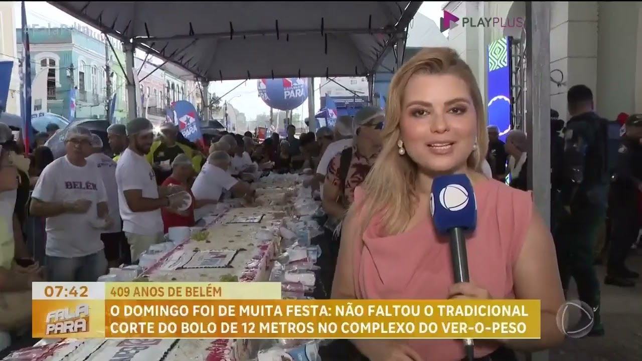 Belém celebra 409 anos com corte de bolo de 12 metros