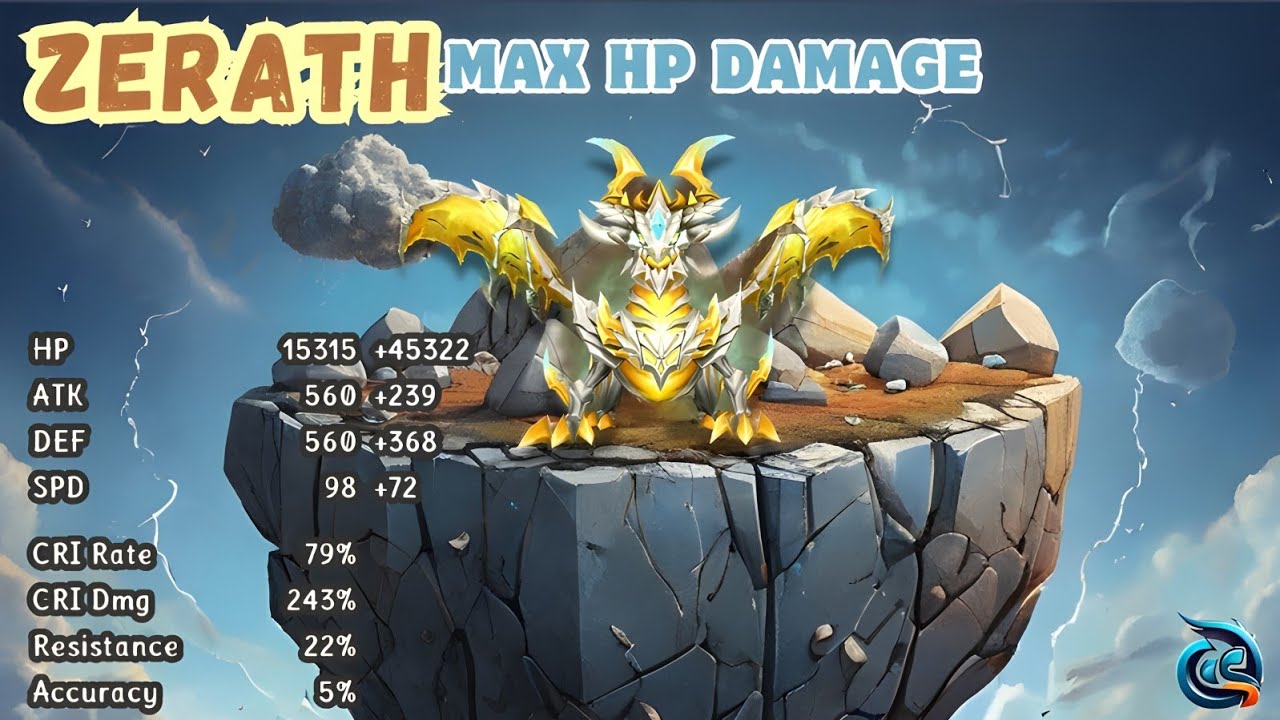 SUMMONERS WAR -ZERATH MAX HP DAMAGE