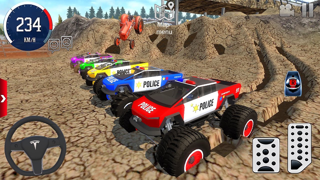 Juegos De Carros - Police Monster Truck Impossible Driver #5 - US Car Stunts Racing Android Gameplay