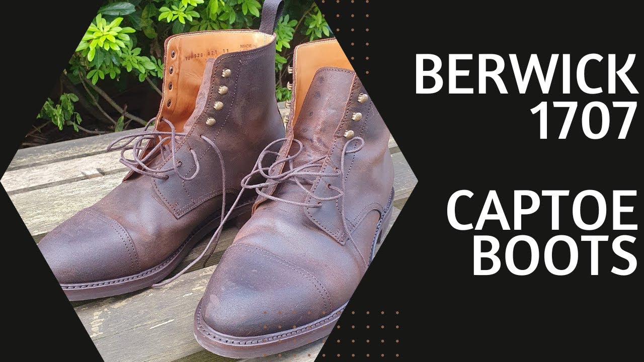 Berwick 1707 Cap toe boots in Snuff Waxy Commander