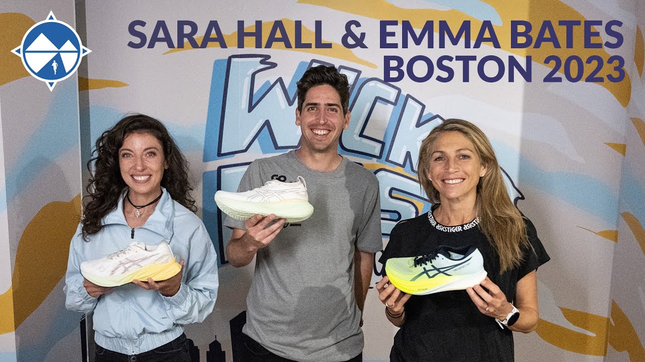 Sara Hall and Emma Bates 2023 Boston Marathon Shoe Lineup
