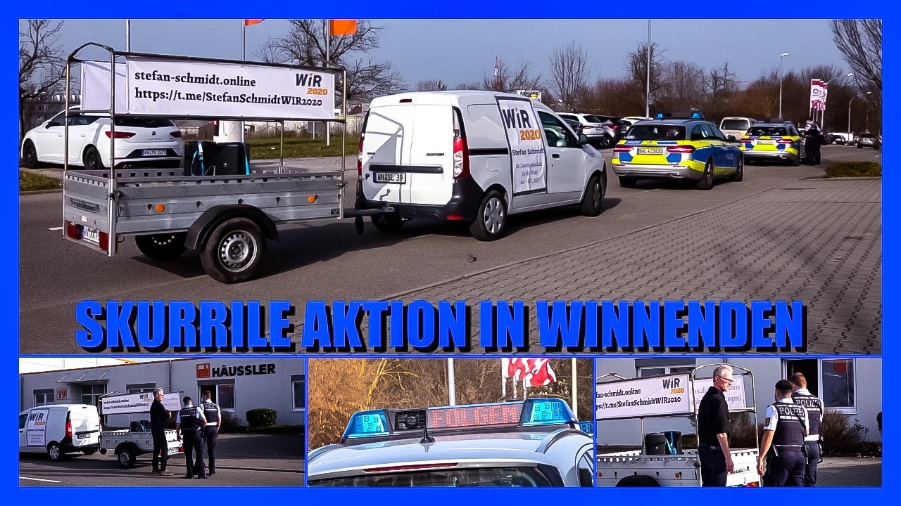 Skurrile Aktion in Winnenden ▶️ Polizeikontrolle ◀️ Aktivist mit Wahlkampfveranstaltung 🚓