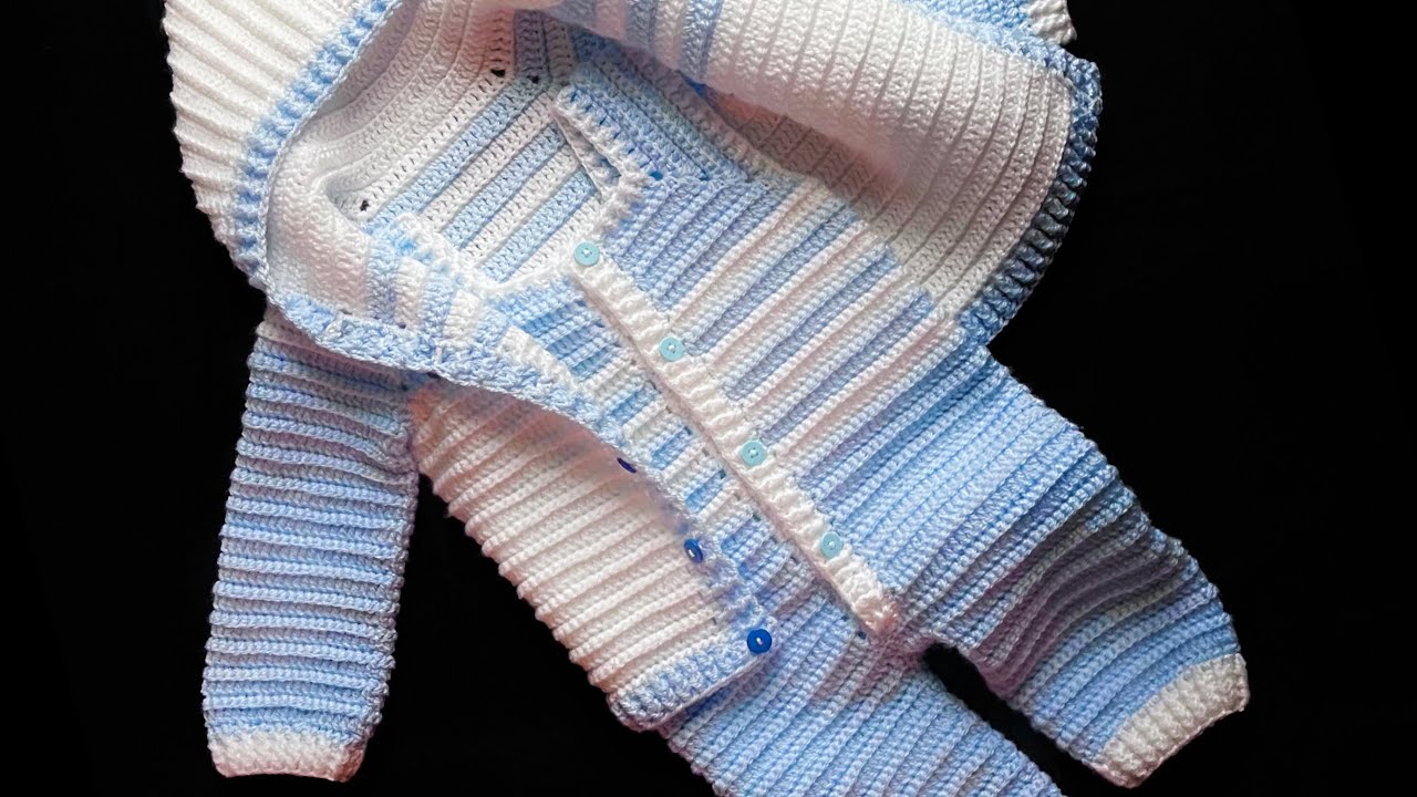 Crochet overalls or romper for baby boys and girls to match cardigan CROCHET PATTERN various sizes