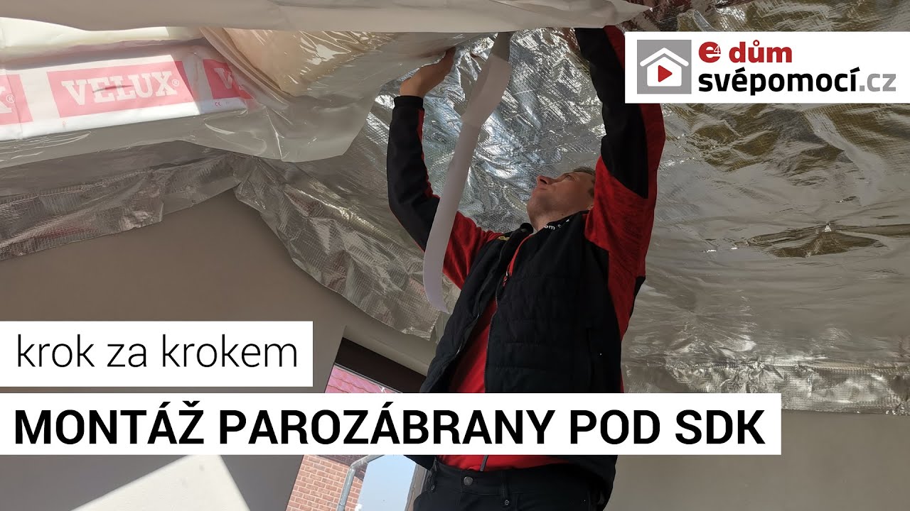 051# Montáž parozábrany pod sádrokarton a kontrolní BlowerDoor test | e4 dům svépomocí