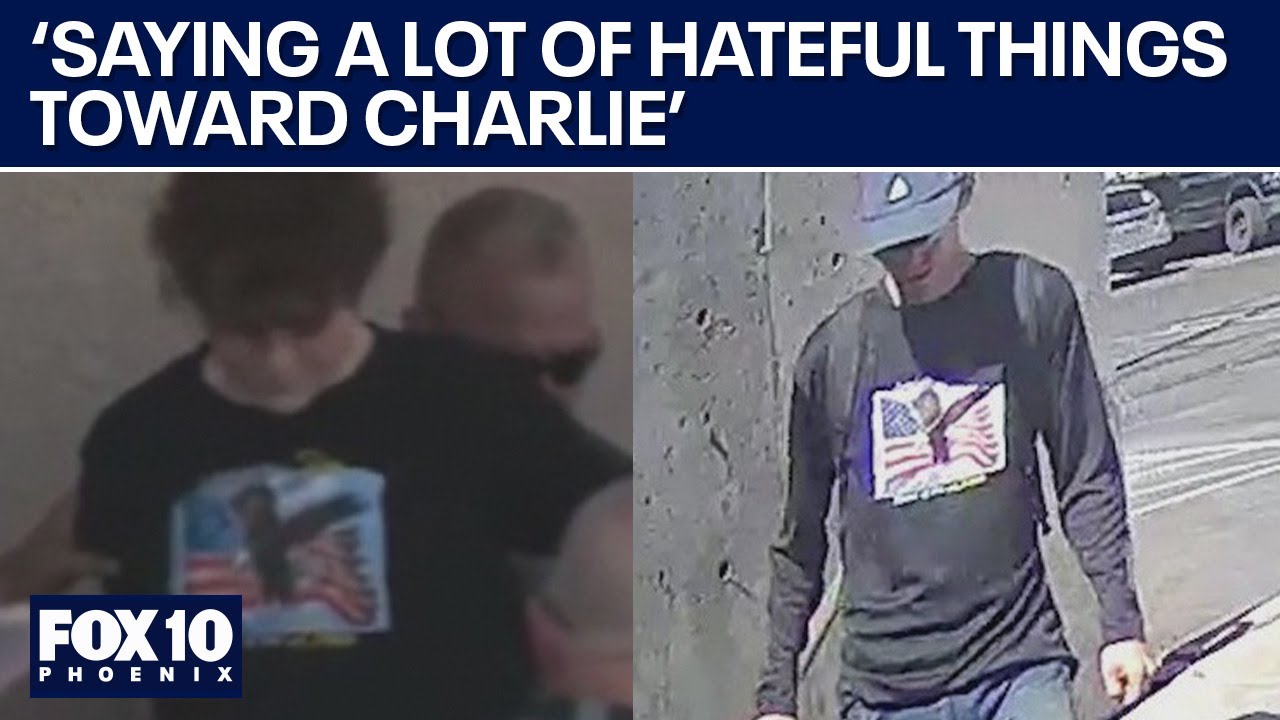 Charlie Kirk: Man who damaged memorial wears same shirt as alleged shooter | FOX 10 Phoenix