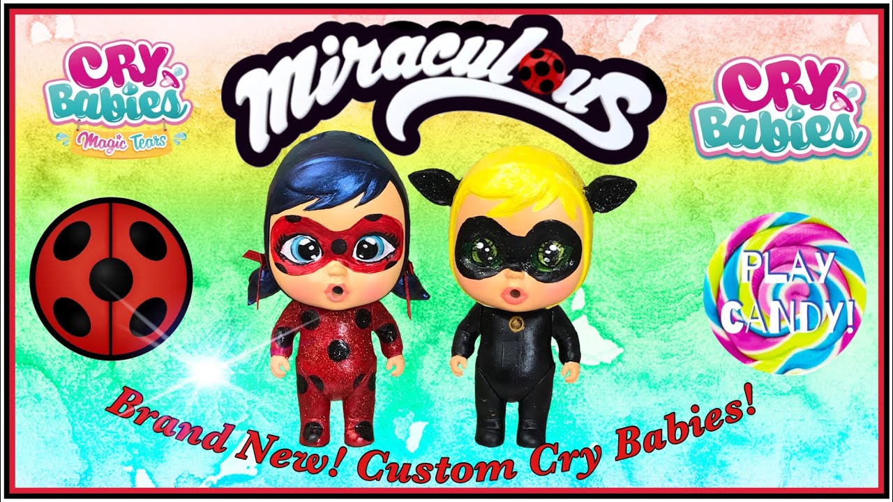 BRAND NEW - Cry Babies Magic Tears! Custom Miraculous LadyBug and Cat Noir dolls!