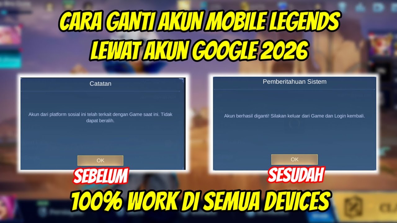 CARA GANTI AKUN ML GOOGLE | CARA GANTI AKUN ML 2026