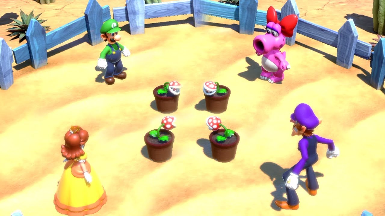Mario Party Superstars Minigames 4 Players - Luigi vs Birdo vs Daisy vs Waluigi