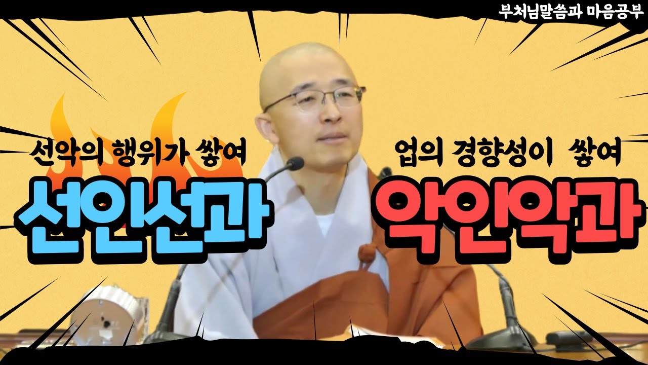 선업 악업은 쌓인다, 선악업의 결과 - 부처님 말씀과 마음공부(7-1)