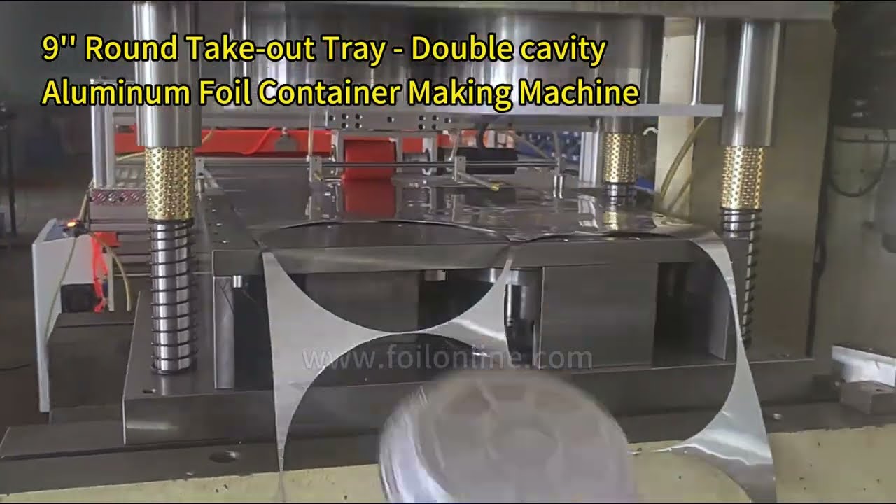 Double cavity aluminum foil container making machine for 9'' take-out meal tray- alu foil tray