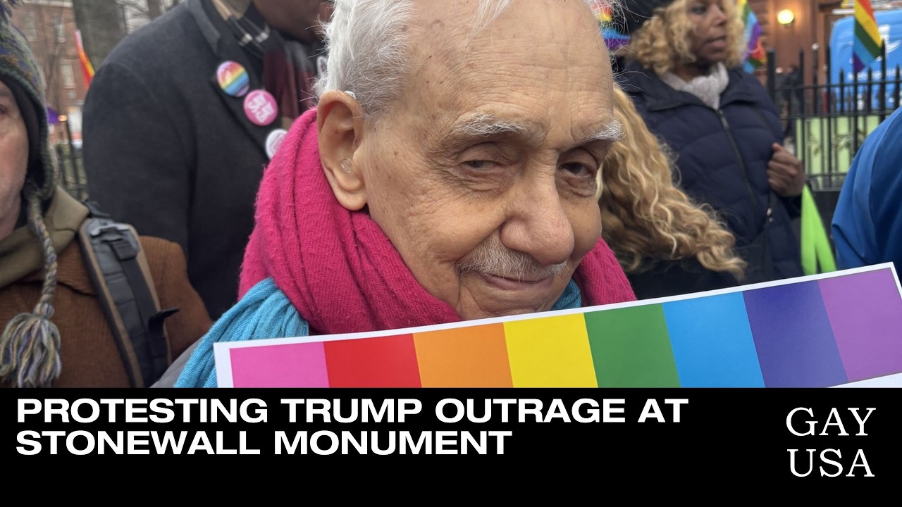 Protesting Trump Outrage at Stonewall Monument | Gay USA 2/11/1026